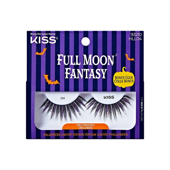 KISS Full Moon Fantasy Decorated, False Eyelashes, Midnight Queen, 14mm-16mm, 1 Pair
