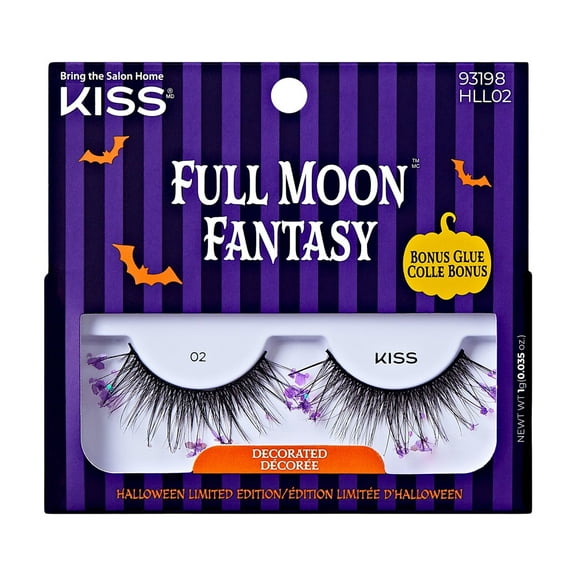 KISS Full Moon Fantasy Decorated, False Eyelashes, Night Goddess, 12mm-14mm-16mm, 1 Pair