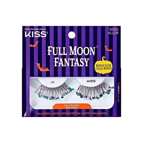 KISS Full Moon Fantasy Decorated, False Eyelashes, Starry Night, 12mm-14mm, 1 Pair