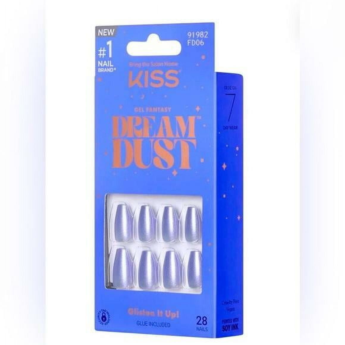 KISS Gel Fantasy Dream Dust, Glue On Nails, Short, 91982 Irredecent