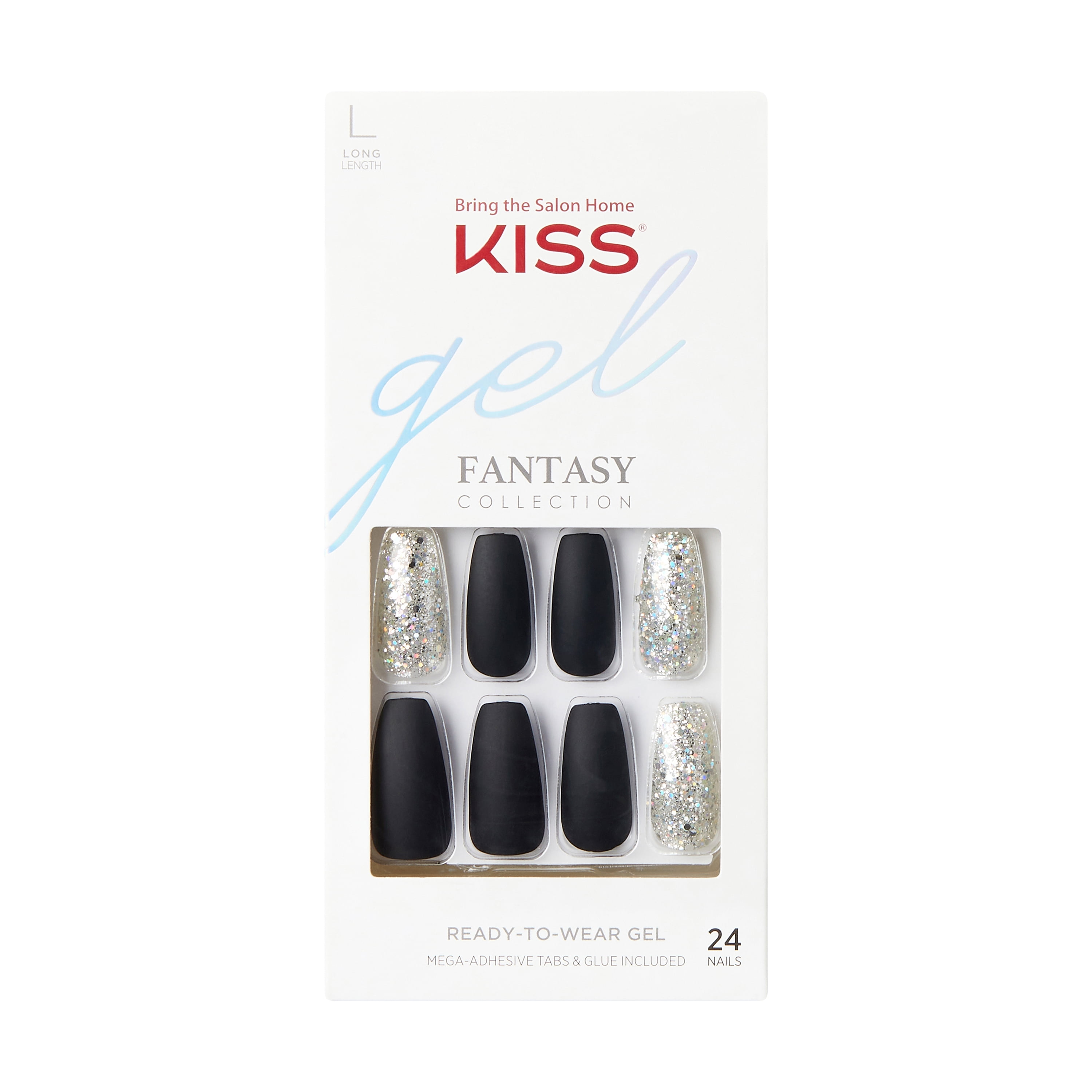 KISS Salon Design Short Square Glue-On Nails, Glossy Light Blue, 24 Count -  Walmart.com