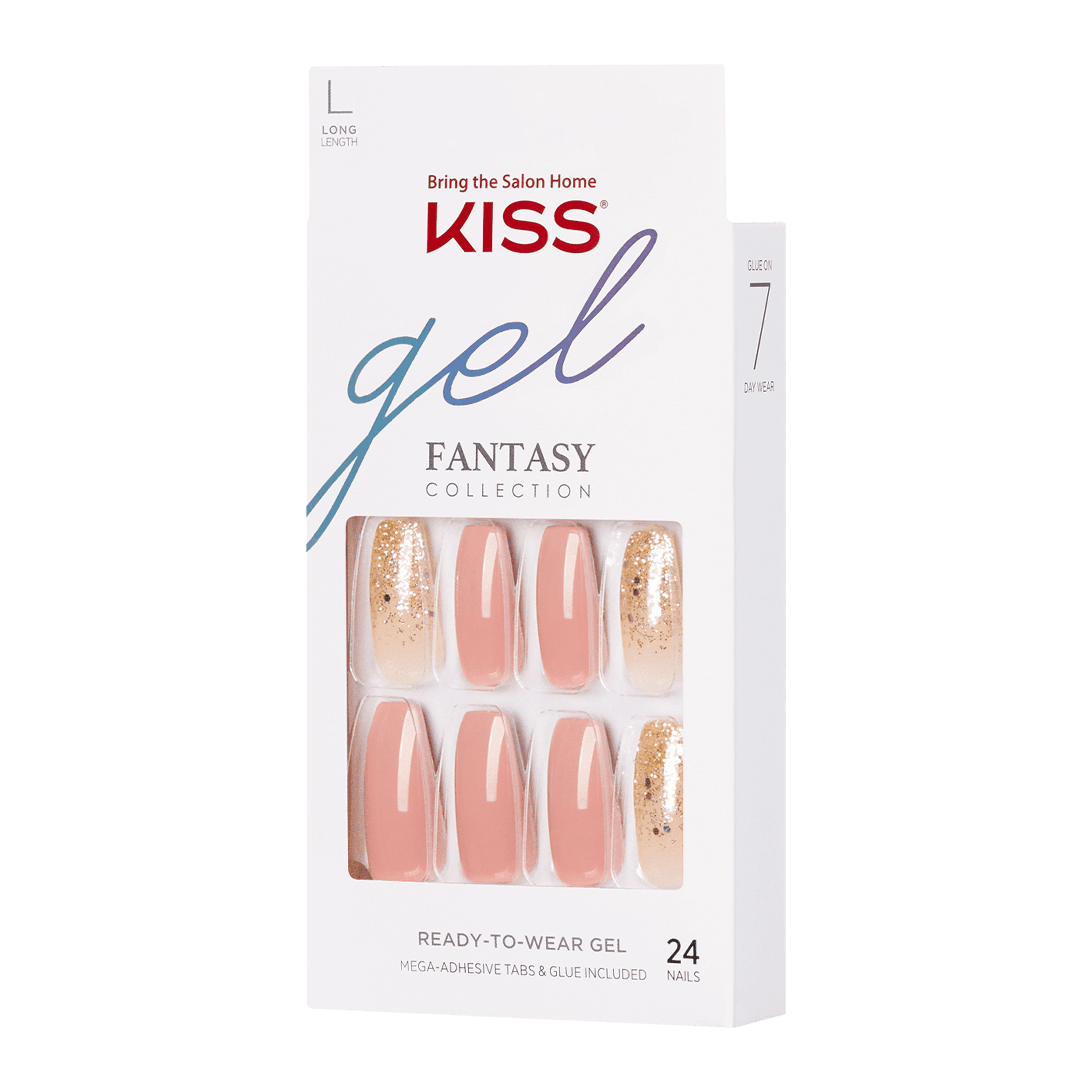 KISS Gel Fantasy ReadytoWear Fake Nails, ‘Midnight Sky’, 28 Count