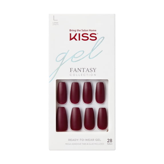 KISS Gel Fantasy Ready-to-Wear Fake Nails, ‘No Pressure’, 28 Count