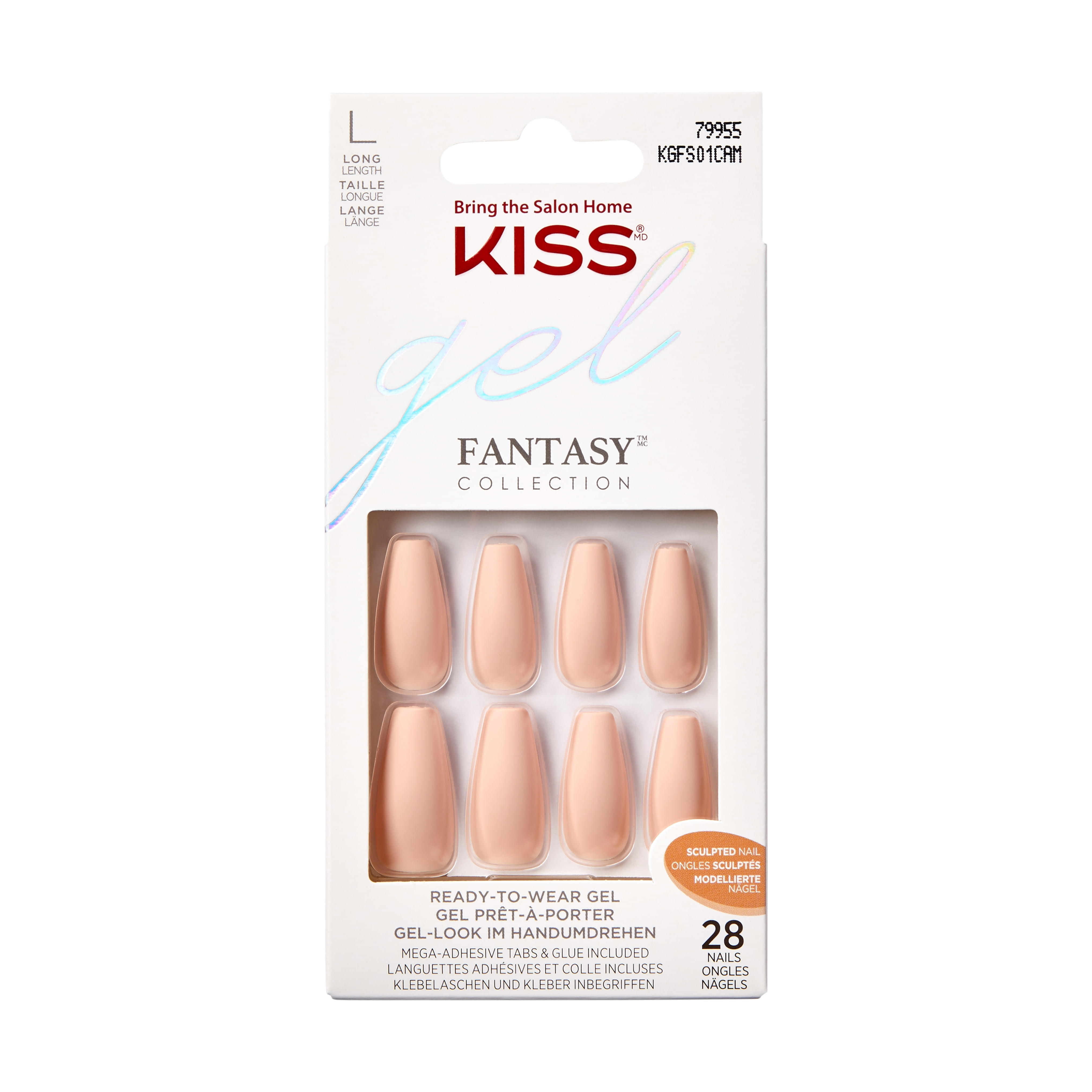 KISS imPRESS Color Medium Coffin Press-On Nails, Cloudless, 30 Count -  Walmart.com