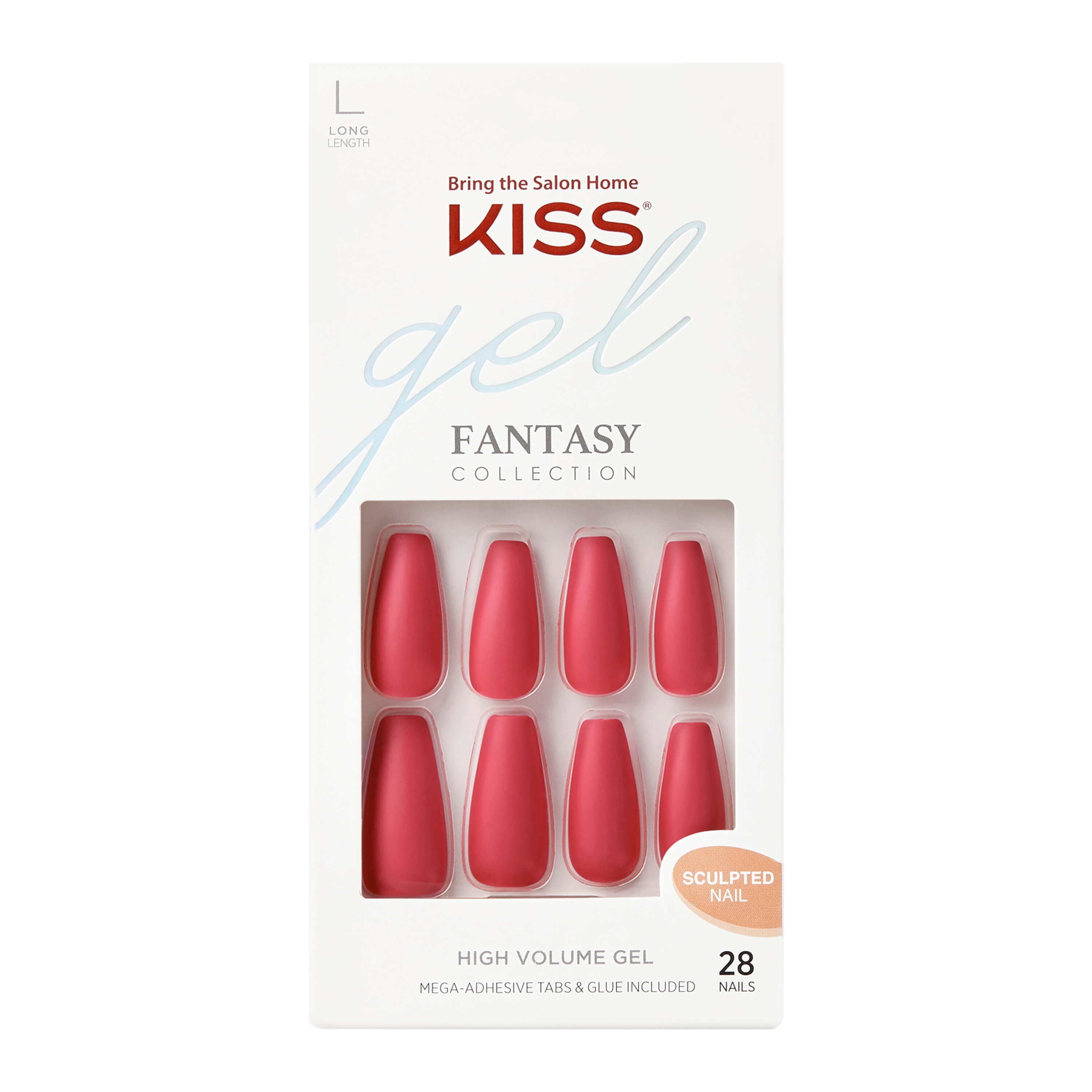 KISS Gel Fantasy Sculpted Nails, So Charming, Long, Coffin