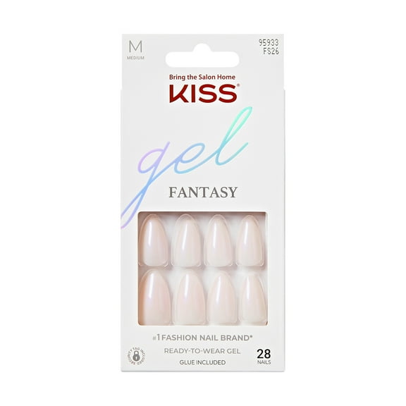 Kiss Gel Fantasy Press On Nails, 'Sweater Weather', Light Pink, Medium Oval, 28 Count