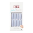 thumbnail image 1 of KISS Gel Fantasy Sculpted x-Long Square Glue-On Nails, Glossy Light Blue, ‘Attitude’, 28 Ct., 1 of 6