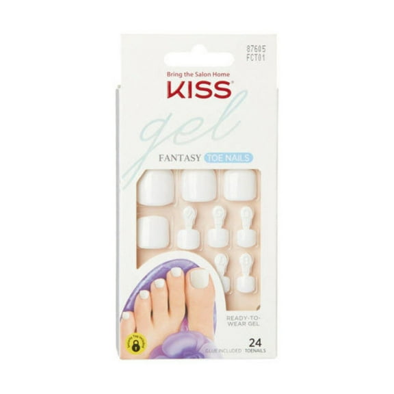 KISS Gel Fantasy Toe Fake Nails, 27 Ea