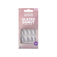 KISS Glazed Donut GlueOn Fake Nails, Silver, Medium Length, Almond