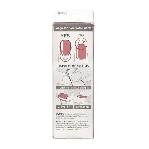 KISS No Glue Mani Press On Nails, Color, 'Platonic Pink', Pink, Short Size, Squoval Shape, Includes 30 Nails, Prep Pad, Instructions Sheet, 1 Manicure Stick, 1 Mini File