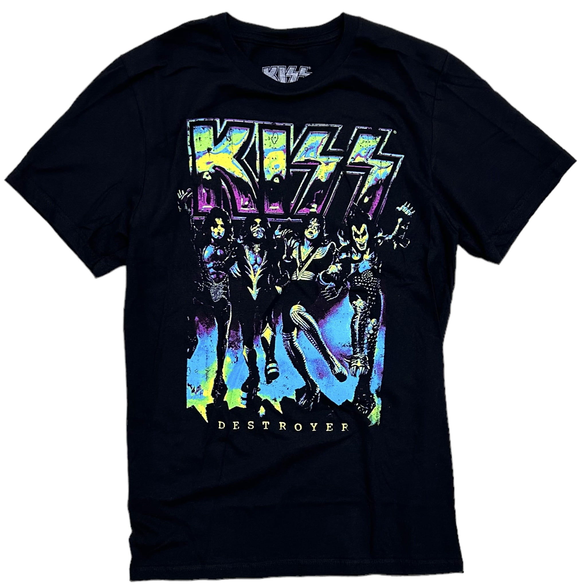 KISS Hard Rock Heavy Metal Band Men s Destroyer Album Fluorescence Tee T Shirt Small Black Walmart