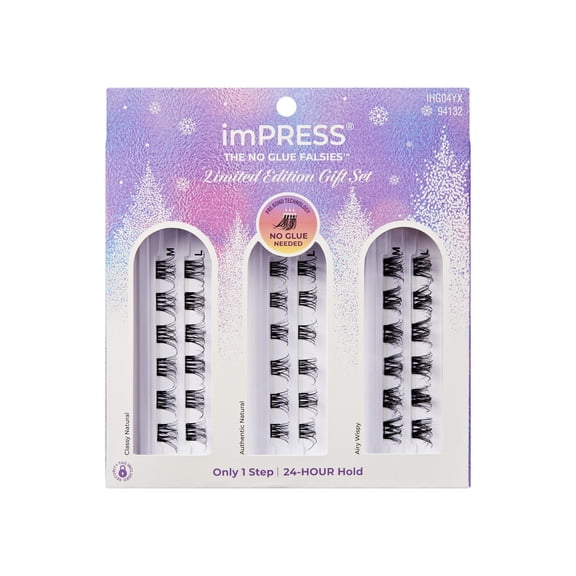 KISS Holiday Gift Set Self Adhesive Eyelashes, All Star, 14 mm, 36 Lash Clusters