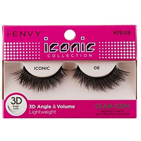 KISS I Envy Iconic Collection Lashes [08] 3D Angle & Volume 1 Each