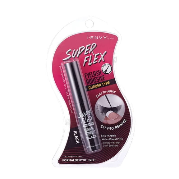 KISS I Envy Super Flex Rubber Type Eyelash Adhesive Black, 0.176 Oz