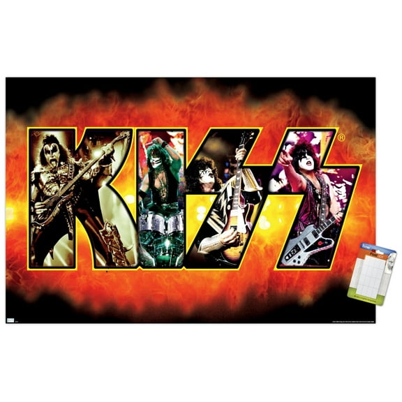 KISS - Image Logo Wall Poster, 14.725" x 22.375"
