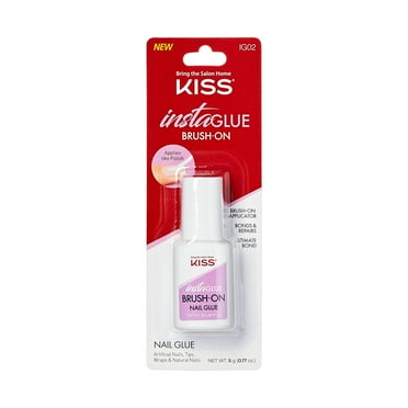 KISS InstaGlue Brush On Super Strength Nail Glue, Net Wt. 5g (0.17 oz.)