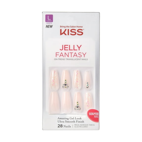 KISS Jelly Fantasy Sculpted Gel Nails, 'Jelly Juice', 28 Count