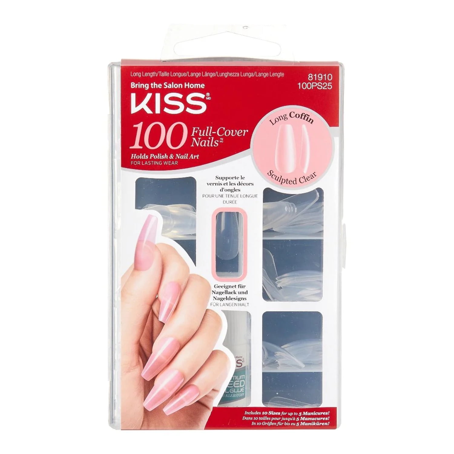 KISS - KS 100 NAILS SCULPTED CLEAR - Walmart.com