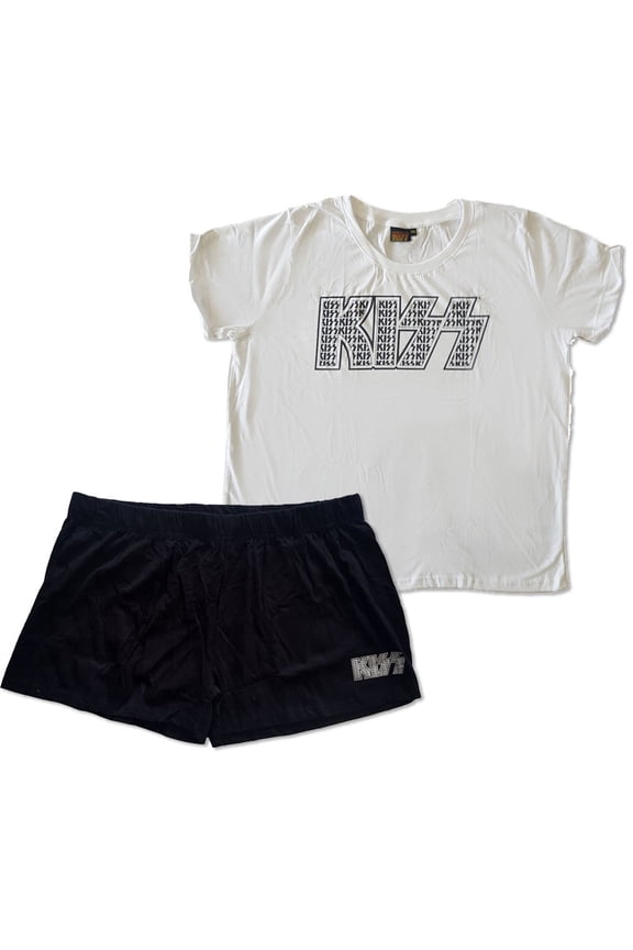 KISS Ladies Summer Pyjamas: Logo Infill (XX-Large)