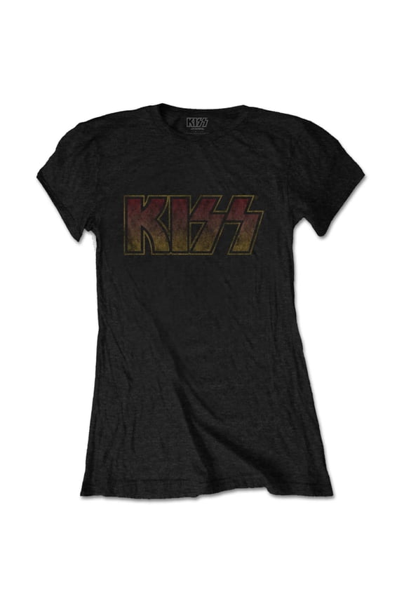 KISS Ladies T-Shirt: Vintage Classic Logo (X-Large)