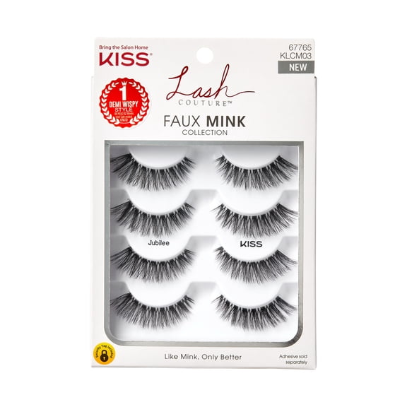 KISS Lash Couture Faux Mink False Eyelashes Multipack, ‘Jubilee’ - 4 Pairs