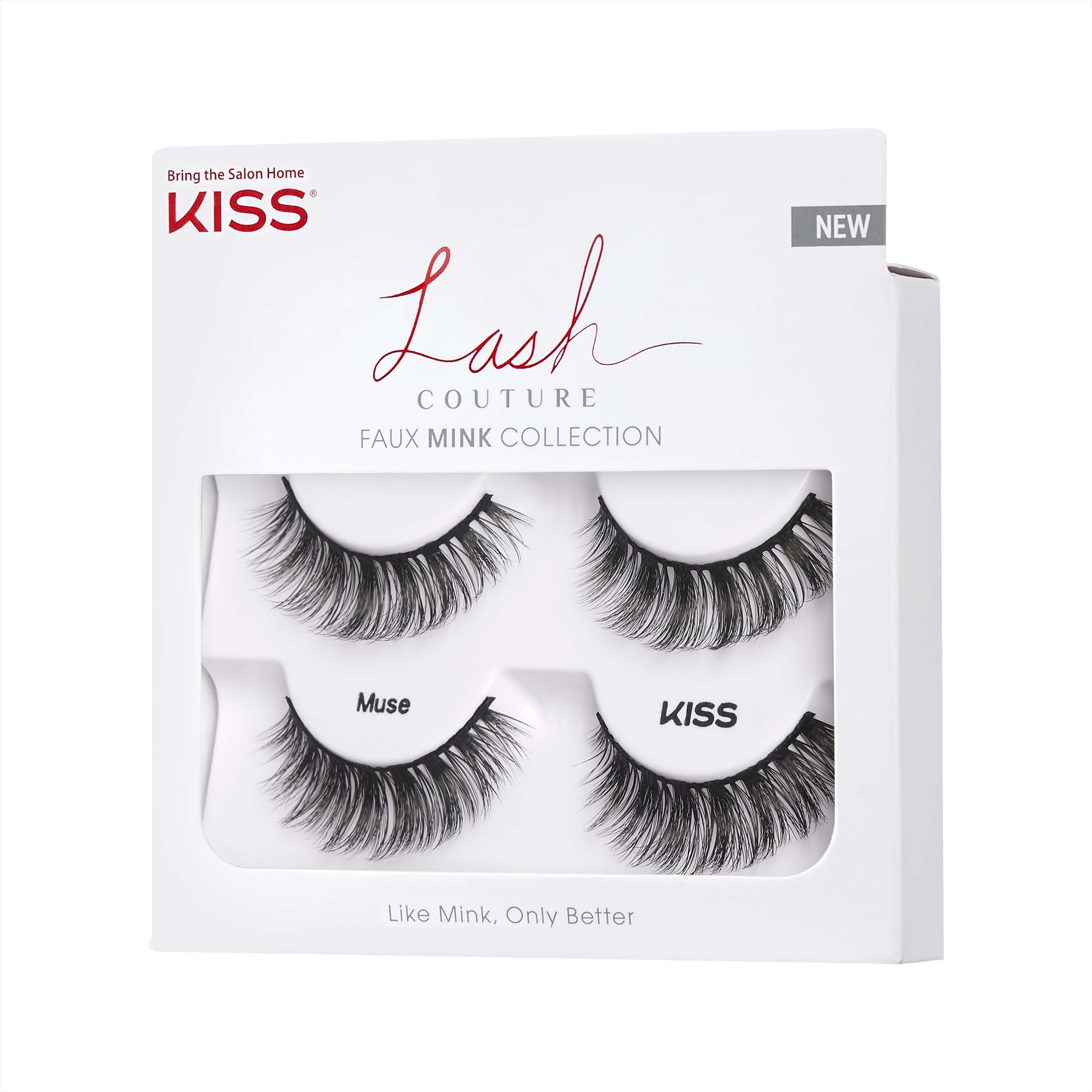 KISS Lash Couture Faux Mink False Eyelashes, ‘Muse’ Double Pack, 2 Pair ...