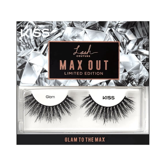 Kiss Lash Couture Max Out Limited Edition False Eyelashes, Glam to the Max, 14mm, 1 Pair