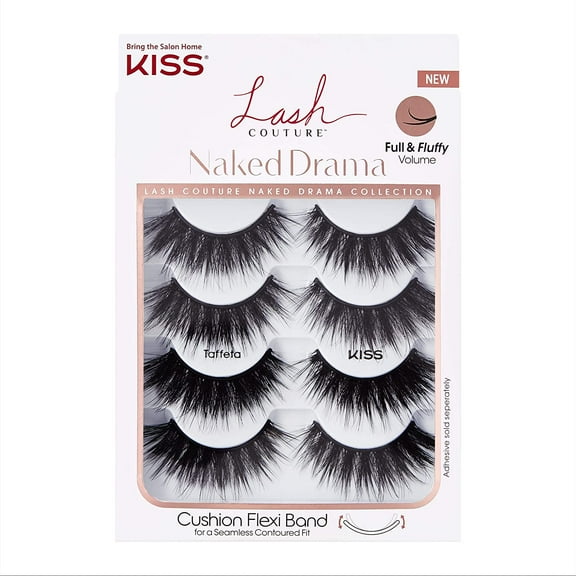 KISS Lash Couture Naked Drama Collection False Eyelashes, 4 Pairs..