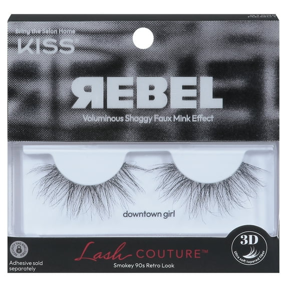 KISS Lash Couture Rebel, False Eyelashes, Downtown Girl, 14 mm, 1 Pair
