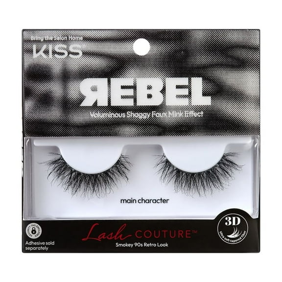 KISS Lash Couture Rebel, False Eyelashes, Main Character, 12 mm, 1 Pair