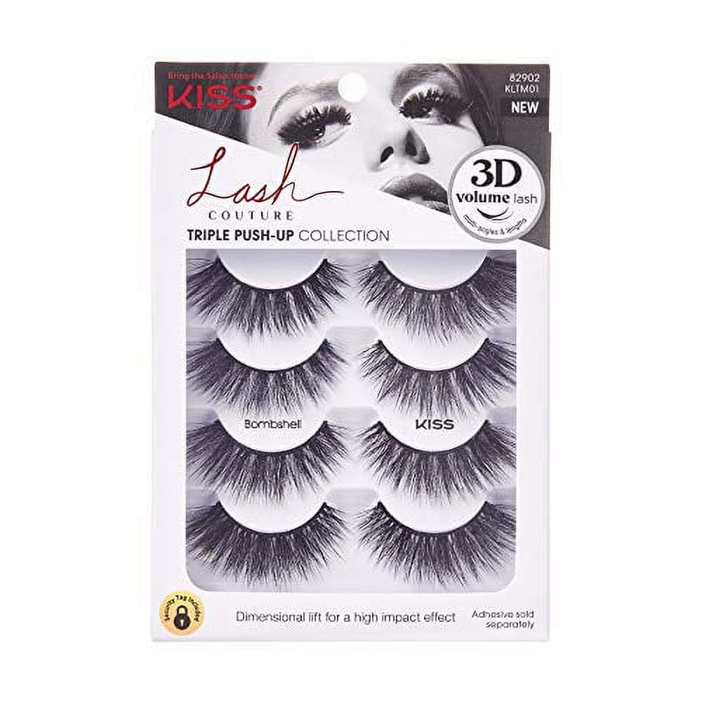 KISS Lash Couture Triple Push Up Collection Multipack, 3D Volume False ...