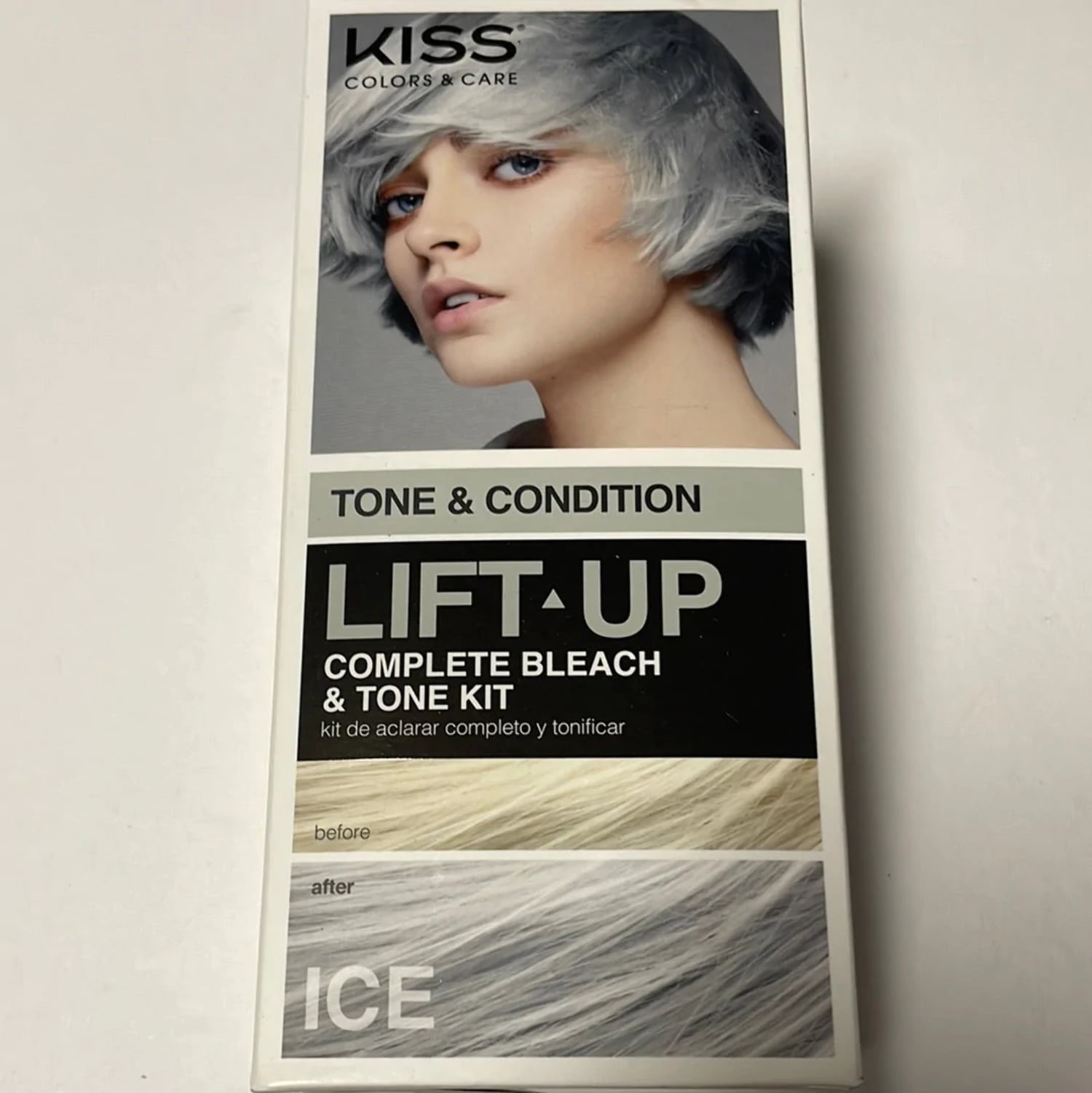 Kiss LiftUp Complete Bleach and Tone Hair Color Kit Ice (5Piece