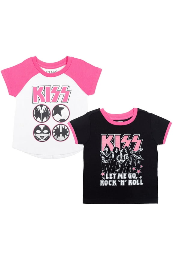 Little Girls 2 Pack T-Shirts Toddler to Big Kid