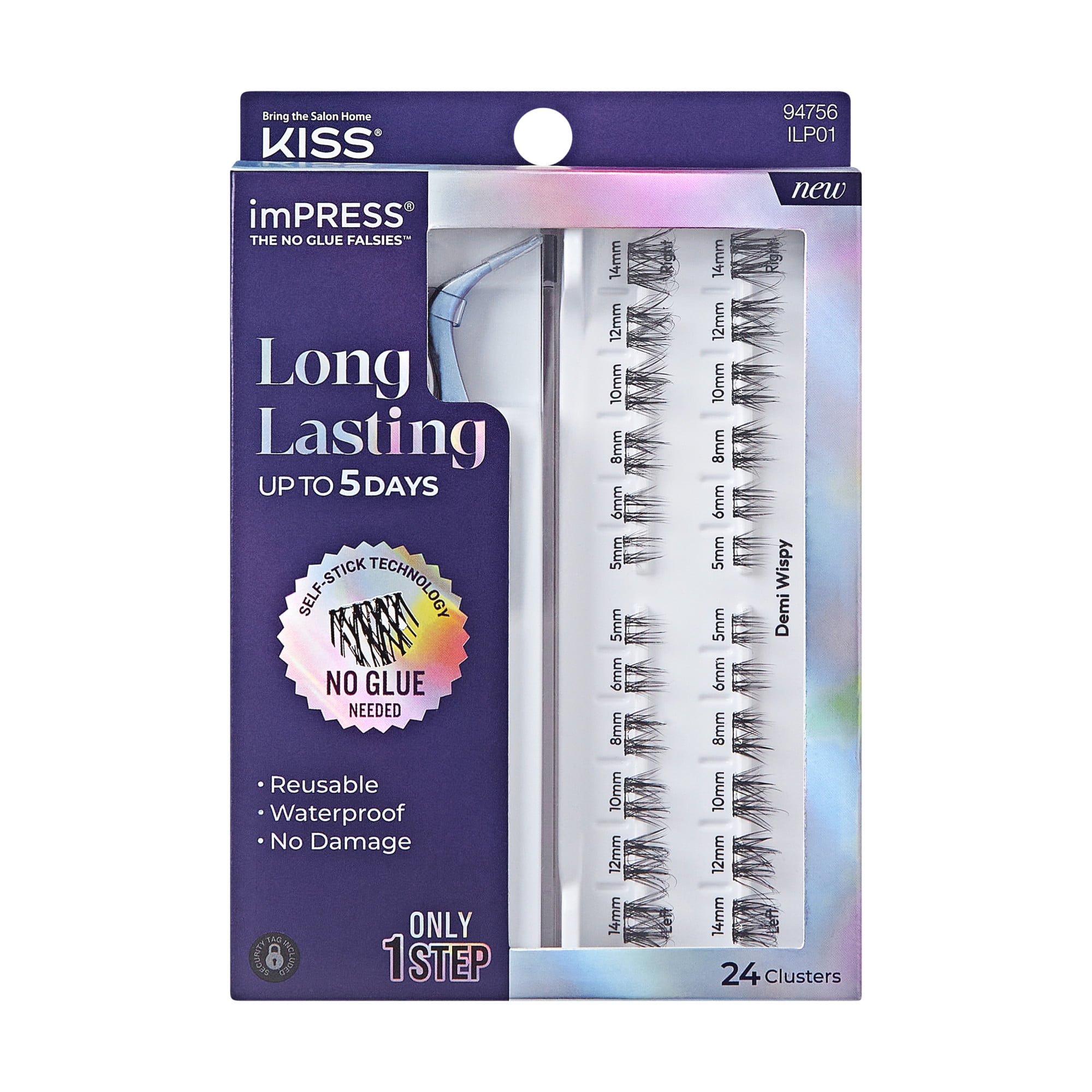 Long Lasting Kisses Reference: Kiss Long Lasting Self Adhesive Eyelashes Demi Wispy 5Mm 14Mm