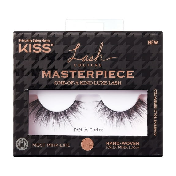 KISS Masterpiece, False Eyelashes, Pret-A-Porter, Black, 12mm, 1 Pair