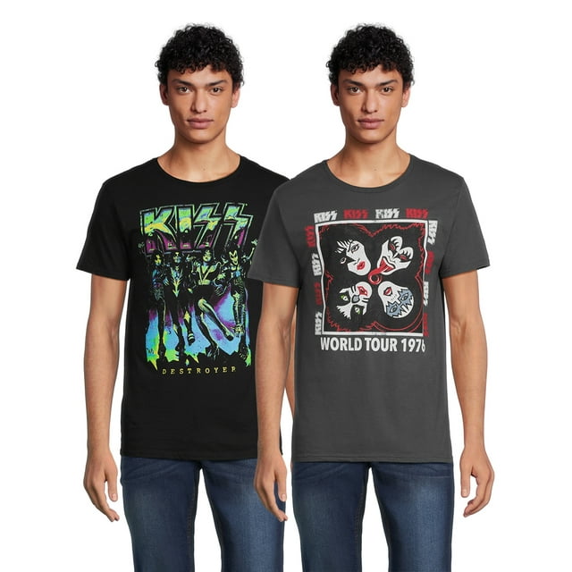 KISS Men’s & Big Men’s Graphic TShirts, 2Pack, Size S5XL