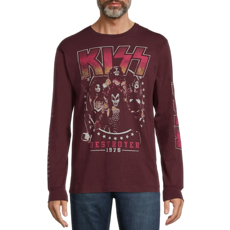KISS Men's Destroyer Tour 1976 Graphic Tee with Long Sleeves