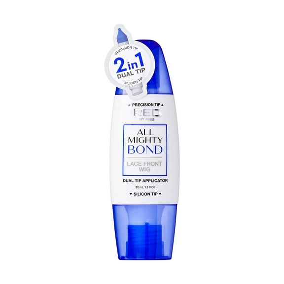 Red by Kiss All Mighty Bond Lace Front Wig Glue, Dual Tip Applicator, Instant Drying, Water Resistant, Strong Hold for Wigs, Frontals, Toupees, Safe for Sensitive Skin