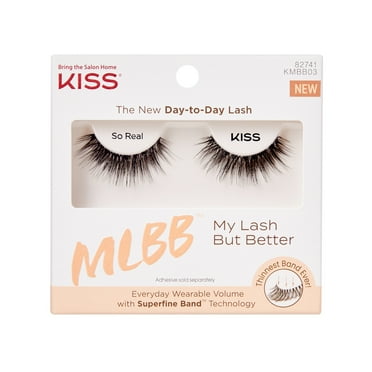 KISS My Lash But Better, False Eyelashes, So Real, 12 mm, Black, 1 Pair
