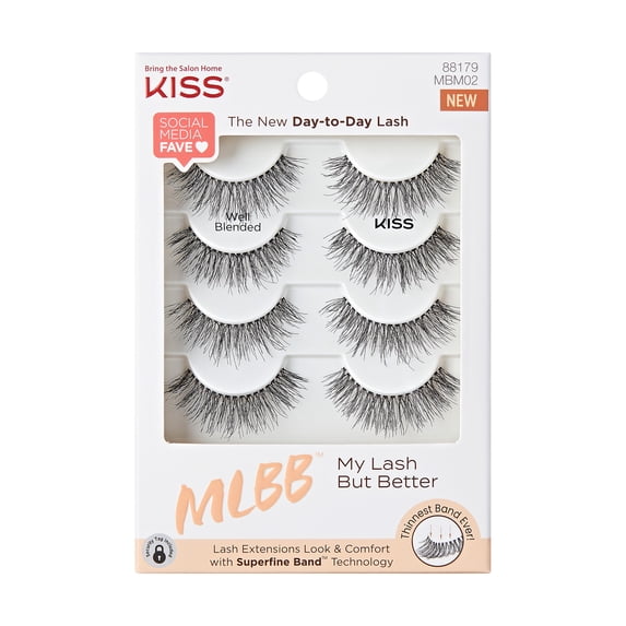KISS My Lash But Better Fake Eyelashes Multipack, ‘Well Blended’, Black, 4 Pairs