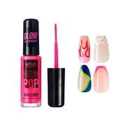 KISS NEW YORK Nail Art Liner, Fast-Drying, Slow Drip, Low Odor, Fine Bristles for Precise Lines, Salon Results at Home for Professional Nail Art (Neon Pink, .22oz)