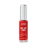 KISS NEW YORK Nail Art Liner, Fast-Drying, Slow Drip, Low Odor, Fine Tip Bristles for Precise Lines, Salon Results at Home for Professional Nail Art (Candy Apple)