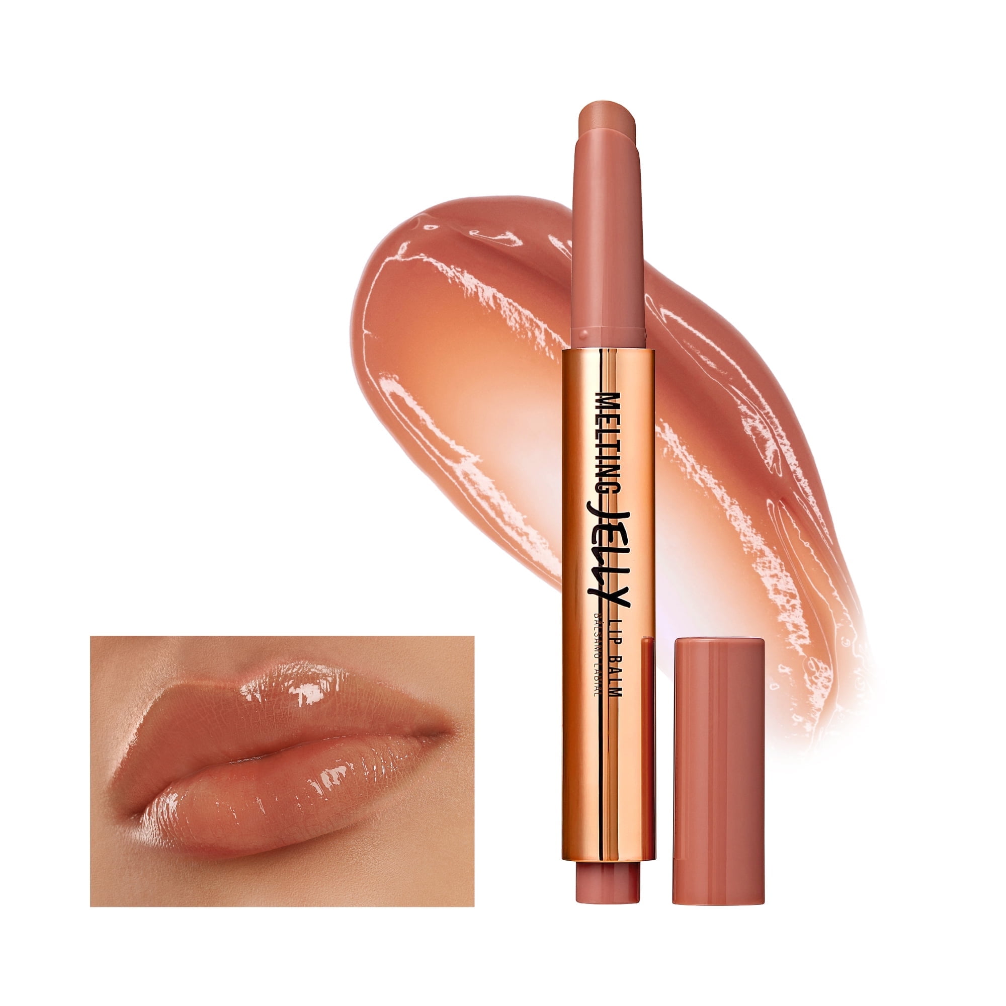 KISS NEW YORK Melting Jelly Lip Balm, High Shine & Moisturizing Lip Stick,  Long Lasting, Plumping Effect Look, Non-Sticky & Not Cakey, Easy 