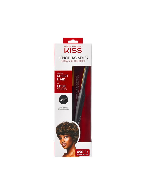 Kiss PENCIL Pro Styler Ultra-Slim Flat Iron, 3.7 x 0.3 Ceramic Tourmaline Plates