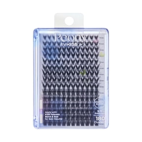 Kiss Peony False Eyelashes, Lash Extension Kit, 9mm-16mm, 180 Lash Clusters - Moonlit Bloom