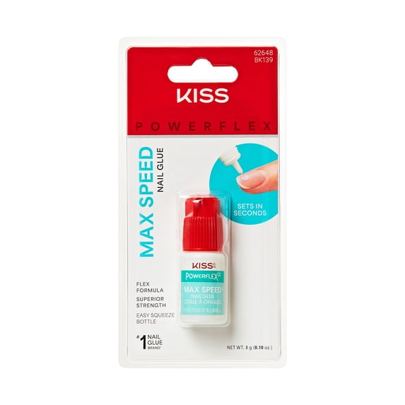 KISS PowerFlex Maximum Speed Nail Glue, Ultra-Hold Instant Bond, 3g (0.1 oz.)