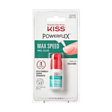KISS PowerFlex Maximum Speed Nail Glue for Press Ons, Ultra-Hold Instant Bond, 3g (0.1 oz.)