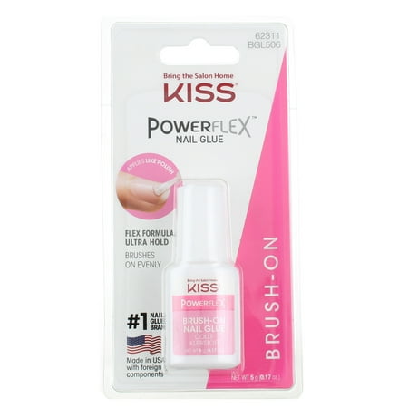 KISS Powerflex Brush On Nail Glue, 0.17 oz