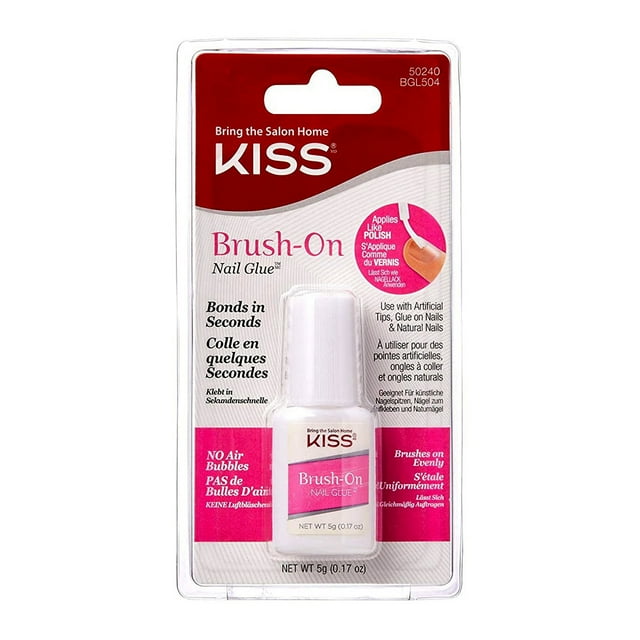 KISS Powerflex Brush On Nail Glue, 0.17 oz