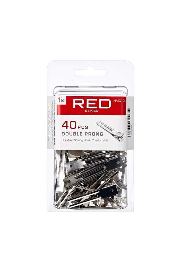 RED 1 3/4' DOUBLE PRONG CLIPS 40 PCS
